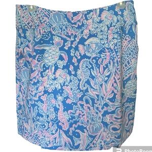 Lilly Pulitzer Jonas Skort, Boca Blue, Sea What I Sea, Size 4, Pockets, Tropical